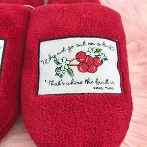 NWOT Fuzzy Red Slippers